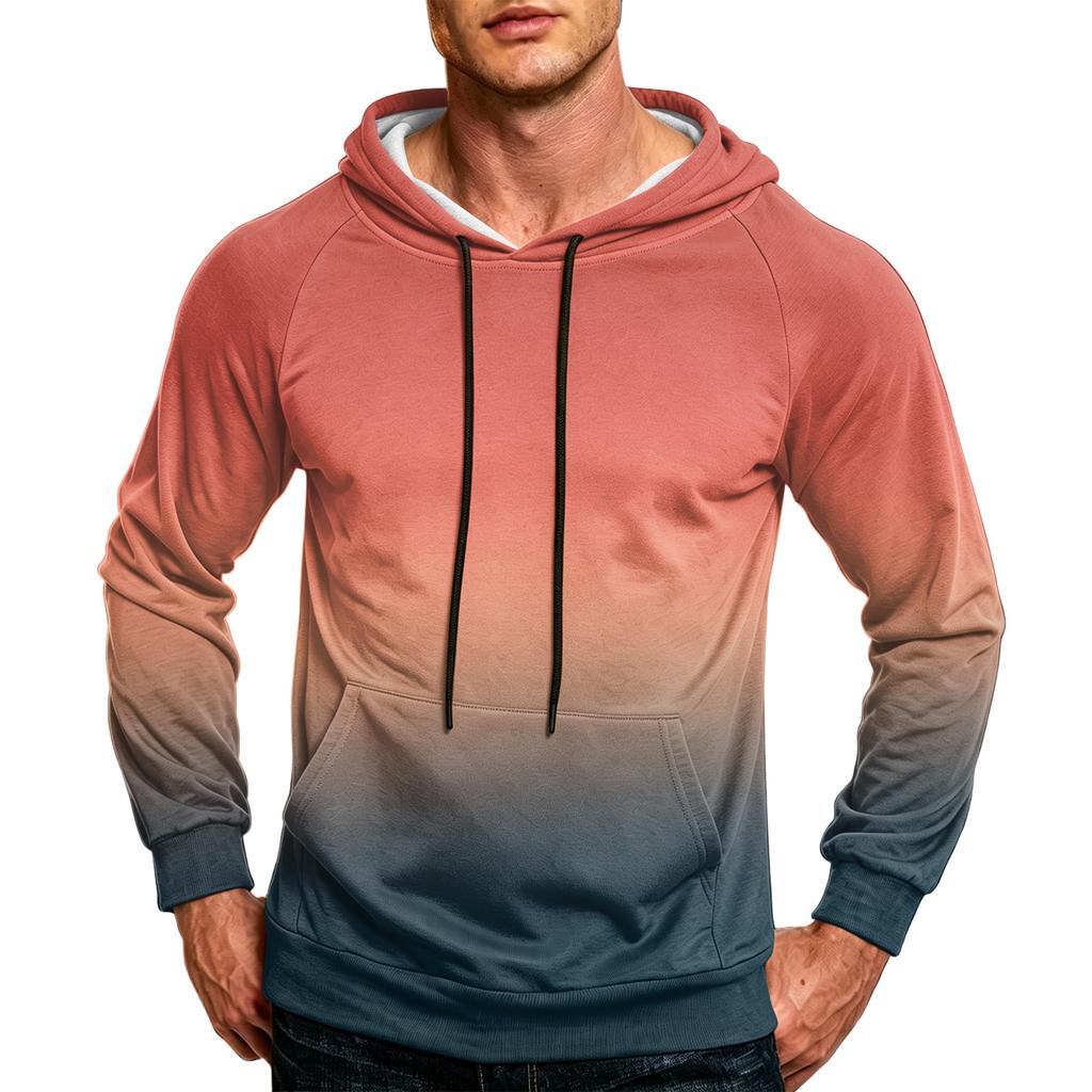 Men's Loose Fit Casual Hoodie with Pocket and Drawstring