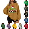 Ayollar uchun kundalik moda uzun qisma Grinchmas bosmali dumaloq bo'yinli svitshot top