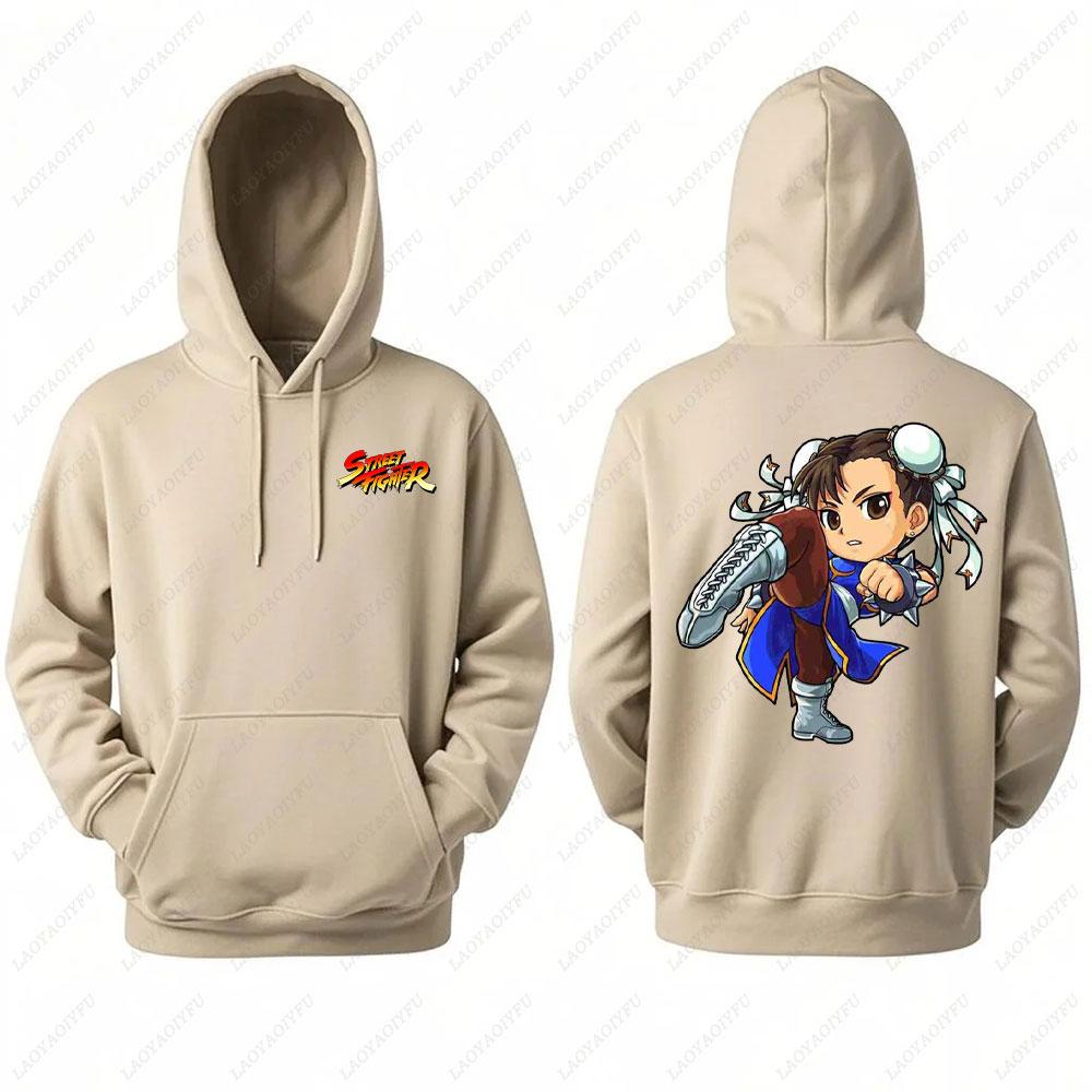 Унисекс Худи с длинным рукавом Chun Li Street Fighter Мода Осень Зима Харадзюку Уличная одежда Топы для мужчин Мужские худи мужская одежда