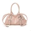 IELGY Soft Leather Pleated Portable Cloud Bag Shoulder Crossbody Female Bag