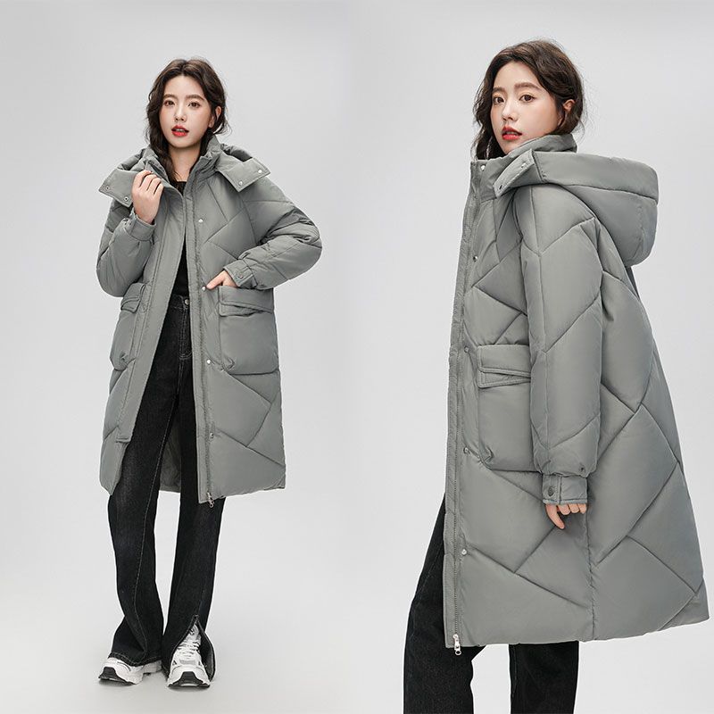 Женская зимняя парка с капюшоном, утепленные хлопковые пуховики, повседневные длинные парки, свободная верхняя одежда