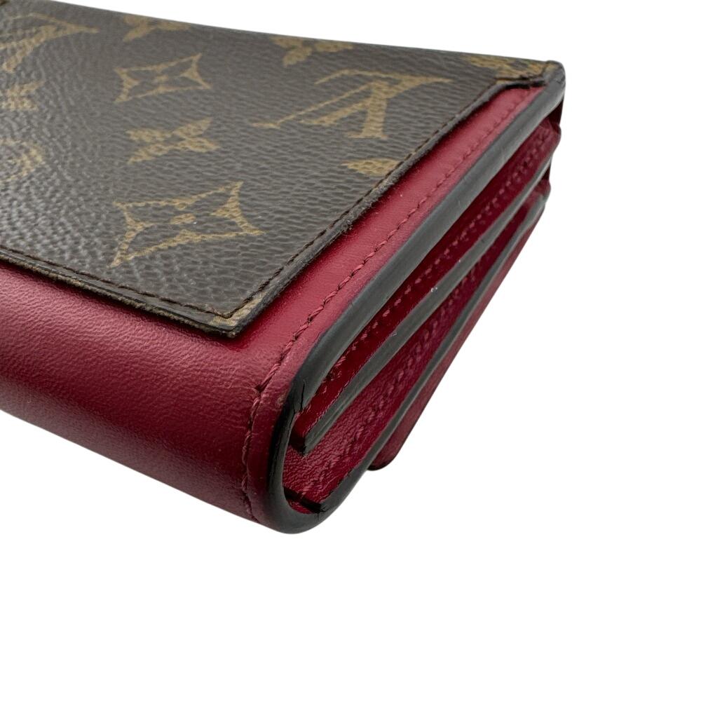 Louis Vuitton M64587 Компактный кошелек Monogram Monogram Portefeuille Flore Компактный складной кошелек Коричневый Monogram Б/У