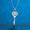 Moissanite Necklace For Women Love Heart Key Pendant 0 .5ct Sterling Silver Lab Diamond Necklaces With Gra Certificate
