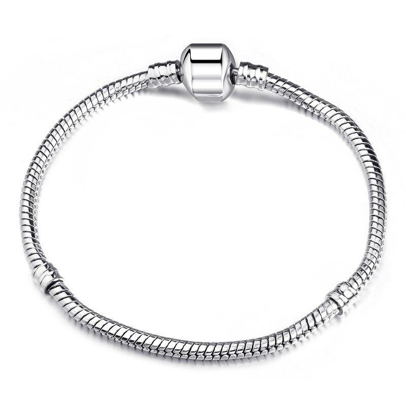 High Quality Silver Snake Chain Fine Bracelet 925 Fit European Authentic Charm Bracelet for Women DIY Jewelry Making
