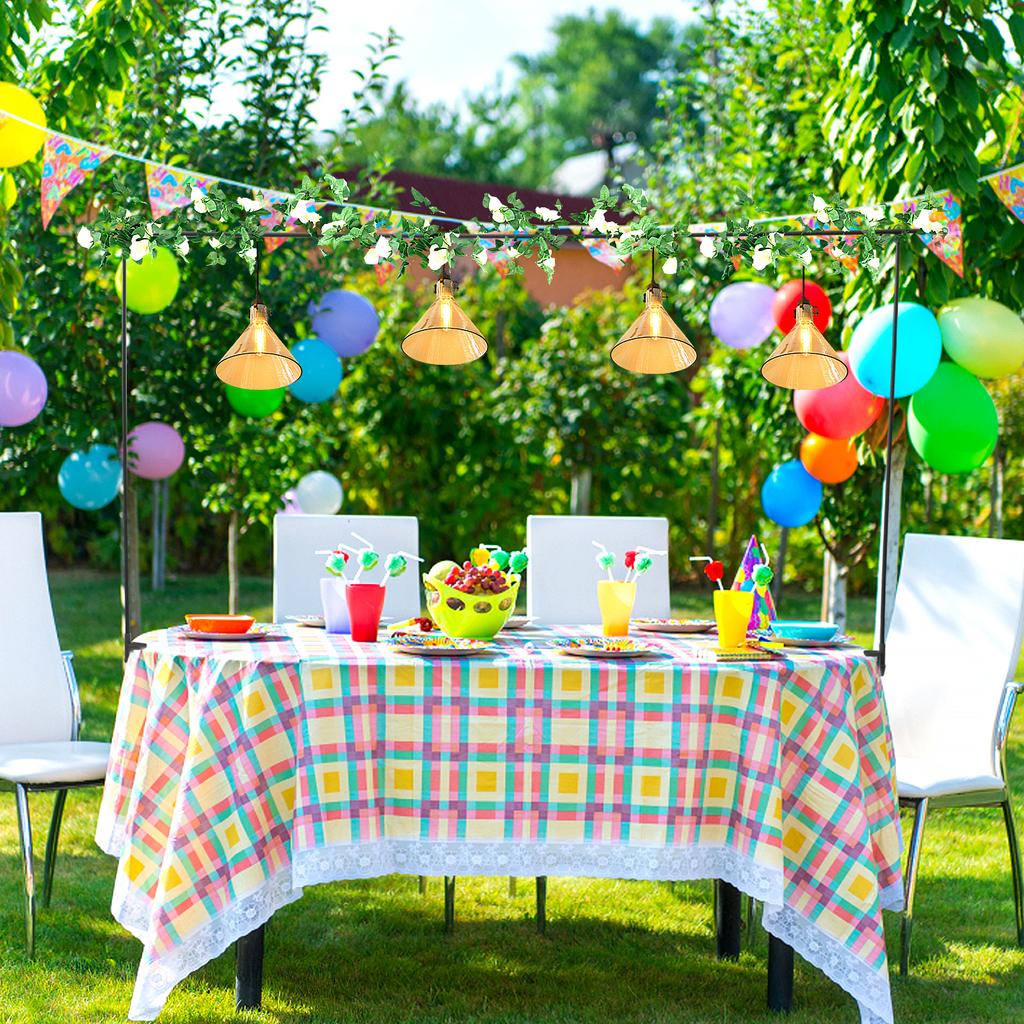 Настольная стойка для удилищ с зажимами Регулируемая ширина 31"-98" Арочная стойка для стола Подвесная для украшения Свадьба День рождения Рождество