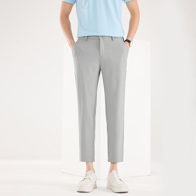 Men's Casual Elastic Waist Cropped Pants