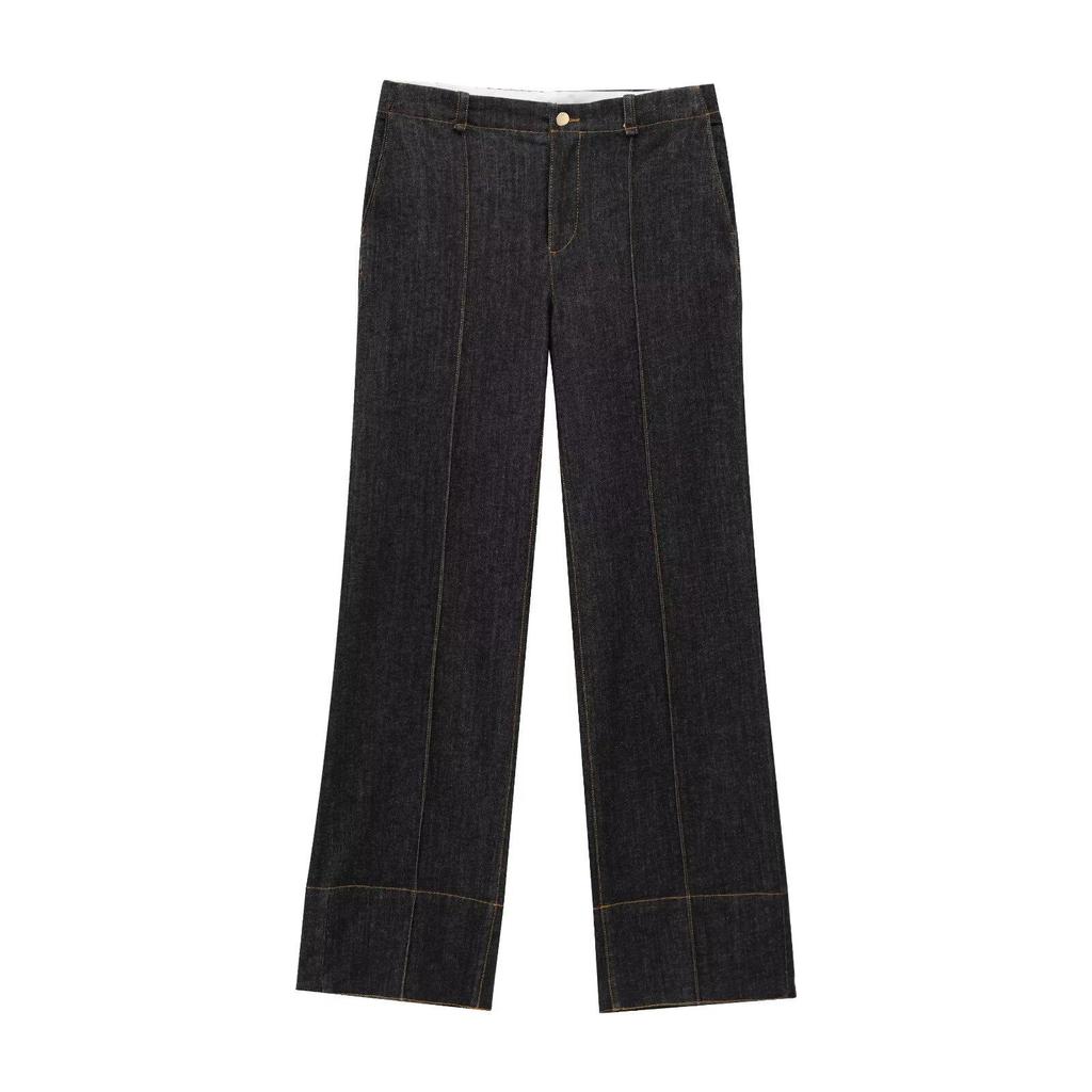 Весна 2025 Европейский и Американский Стиль Женский Приталенный Комплект Рубашка с Длинным Рукавом и Брюки