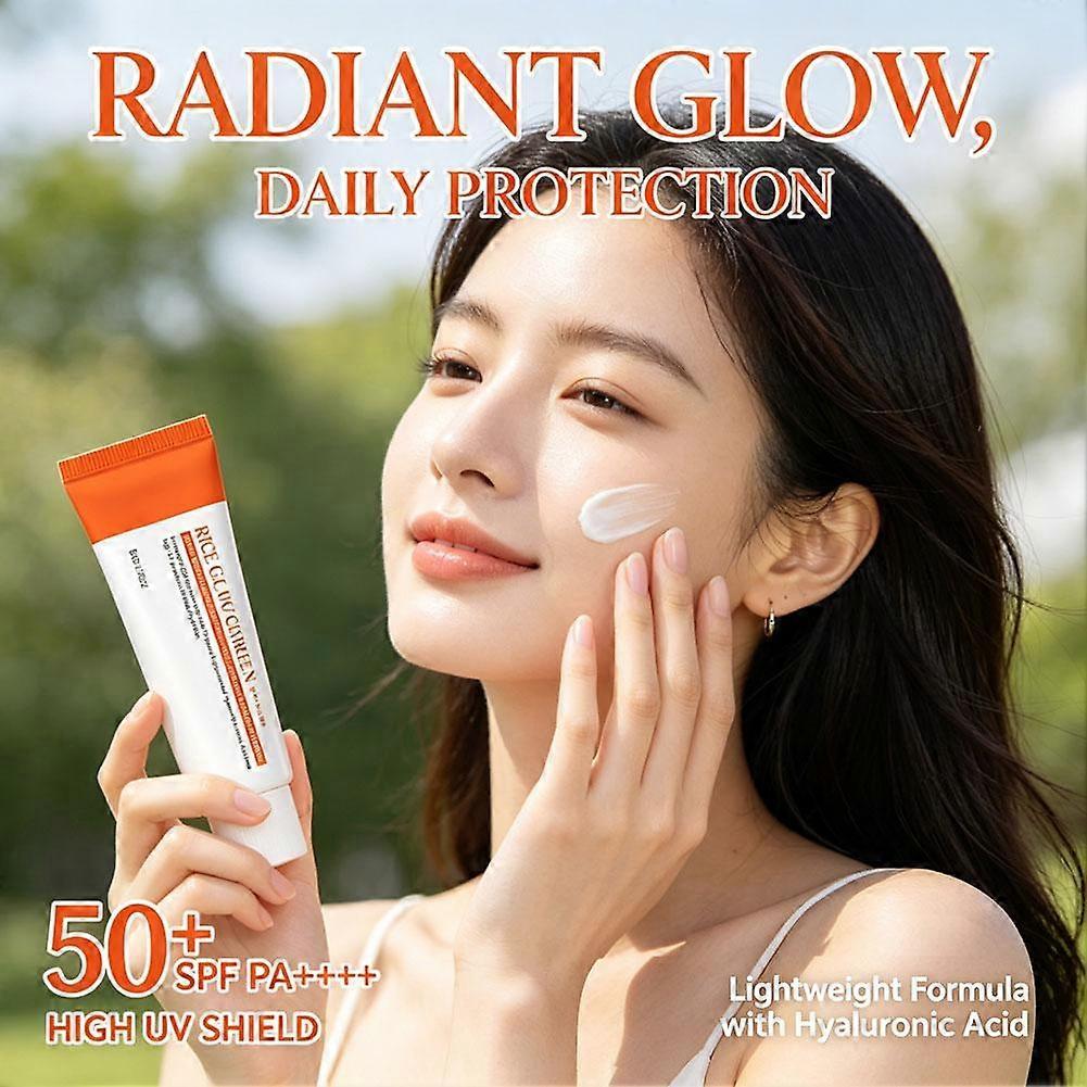Солнцезащитный крем Rice Glow SPF50+ PA++++ Увлажняющий крем Glass Skin