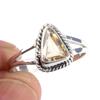 Natural Citrine Gemstone Handmade 925 Solid Sterling Silver Ring Size 8 V5D45