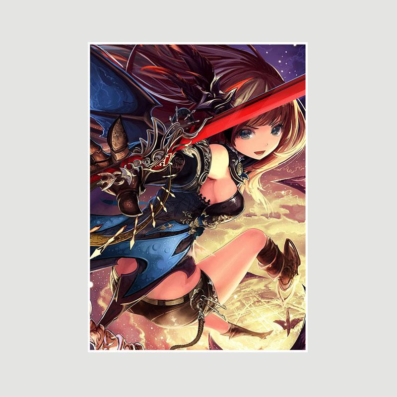 Домашний декор Картина Милая маленькая Лоли Аниме Девушка Плакат Милая Лолита Манга Фигурка Белые бумажные постеры и принты Бар Спальня Украшения Фреска