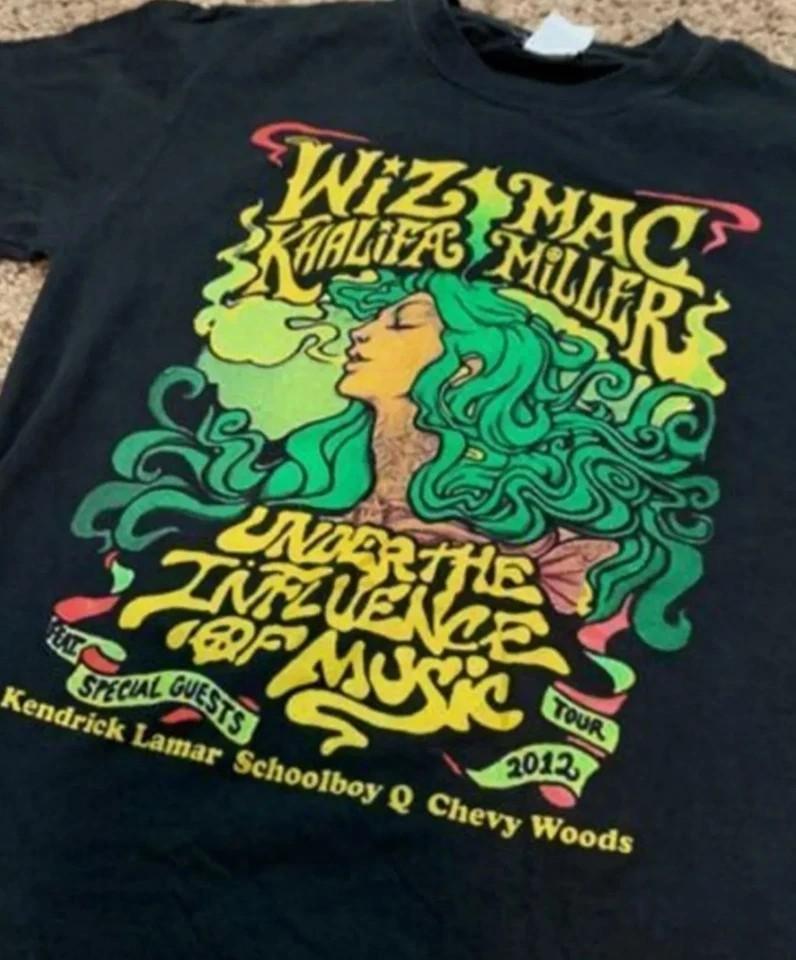 Mac Miller Wiz Khalifa Tour Black Short Sleeve Unisex Shirt Reprint Unisex T-Shirt