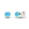 S925 Sterling Silver Jewelry Stud Earrings for Teens and Women (4 MM Turquoise Round)