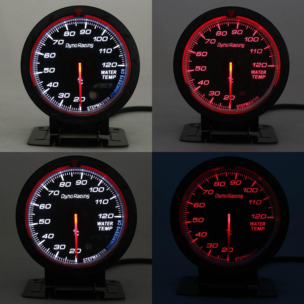 Dynoracing 60MM Car Water Temperature Gauge 20--120 Celsius Water Temp Meter Red & White Lighting Car Gauge With Sensor