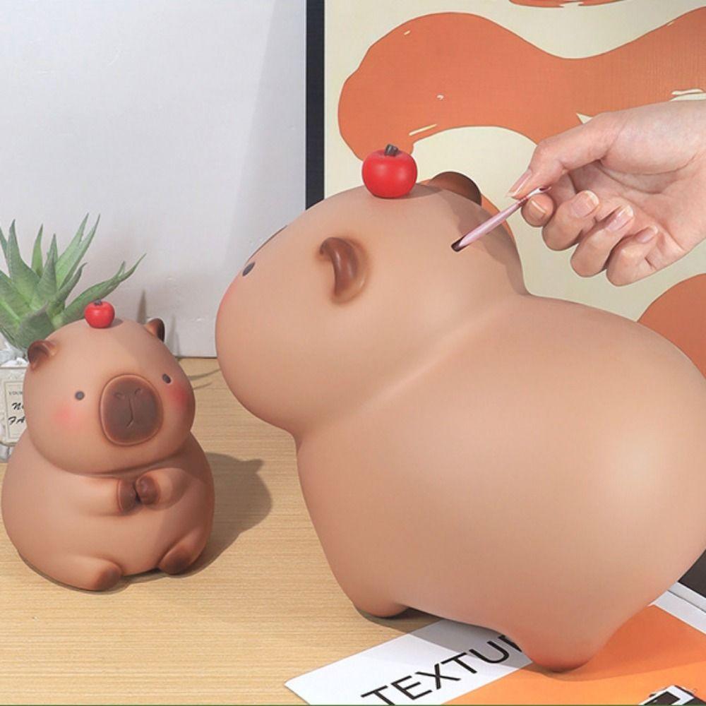 Waterproof Crayon Capybara Piggy Bank Vinyl Safe Deposit Box Capybara Piggy Bank Home Decoration