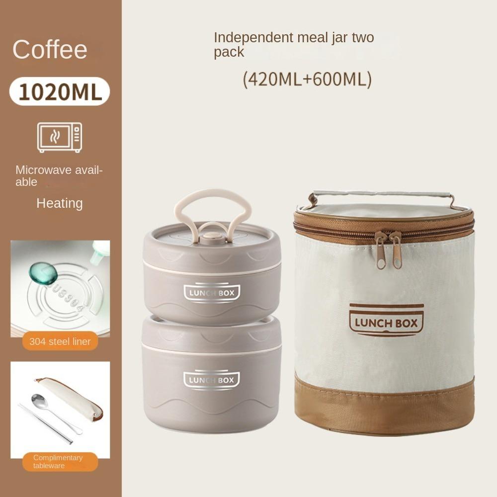 Герметичная школьная студенческая ланч-бокс-бокс из нержавеющей стали, переносная изолированная суповая чашка