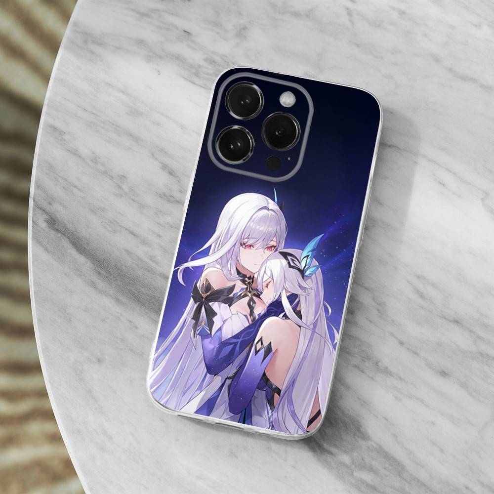 Genshin Impact Skirk Игра Для iPhone 12,Mini,16,X,17,Plus,11,Max,13,XR,15,Pro,14,SE,XS,Прозрачный Мягкий Чехол