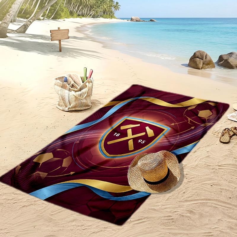 Пляжное полотенце West Ham United Football Print, Большое мягкое быстросохнущее полотенце для пляжа, кемпинга, плавания