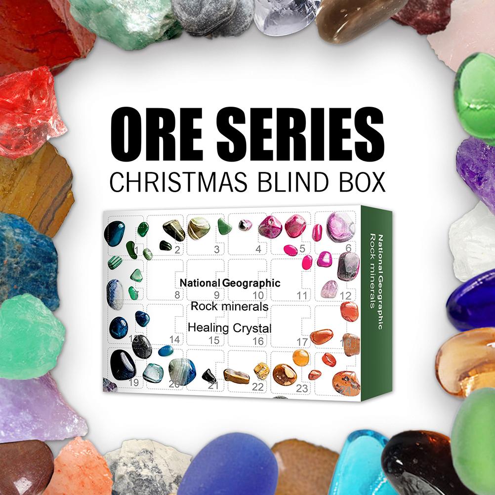 Рождественский Адвент-календарь Игрушка 24 дня Рождественские рудные игрушки Минеральные подарочные коробки Игрушки Геологические