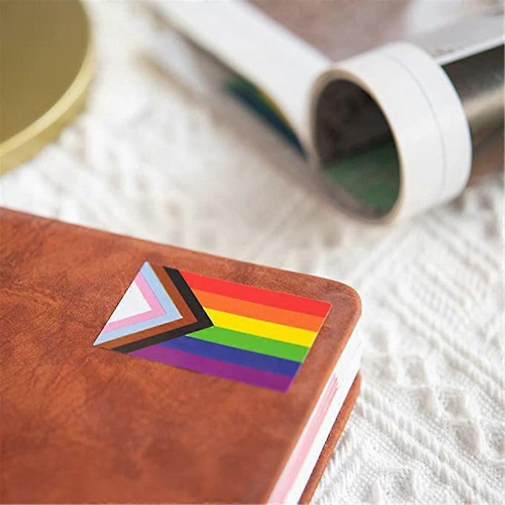 500 Pieces Gay Pride Stickers Valentine Rectangle Stickers Lgbt Love Rainbow Stripe Stickers for Lesbian Pride, Transgender Prid
