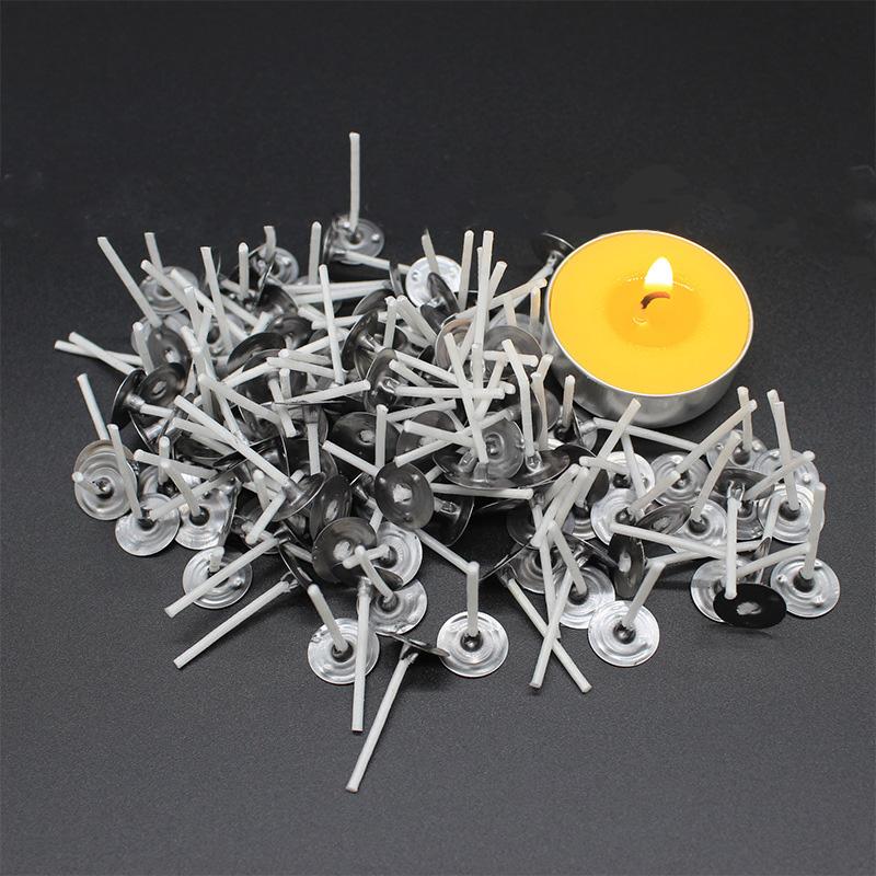 100 шт./упак. фитилей для чайных свечей, аксессуары для изготовления свечей своими руками, инструменты для изготовления свечей с низким дымом, плетеный хлопковый сердечник