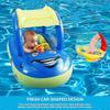 Baby Pool Float with UPF50+ Canopy Car Shaped for Toddlers 6-36 Months