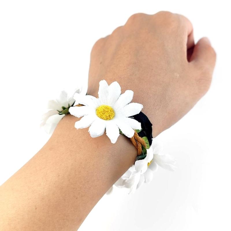Набор из 12 шт. Ручной работы Повязки на голову Модная цветочная повязка для волос Корона из подсолнухов Цветочная повязка для волос для женщин Уникальные украшения