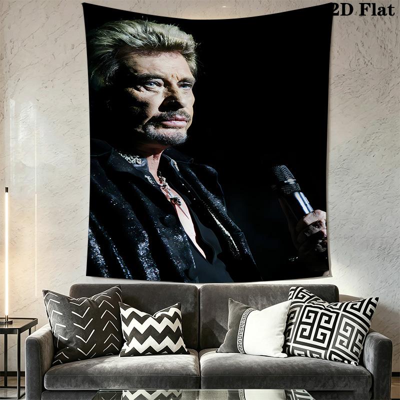 Johnny Hallyday Legend Tapestry Wallmounted Background Cloth Homestay Soft Decoration Tapestry Wall Decoration Wall Covering Decoration