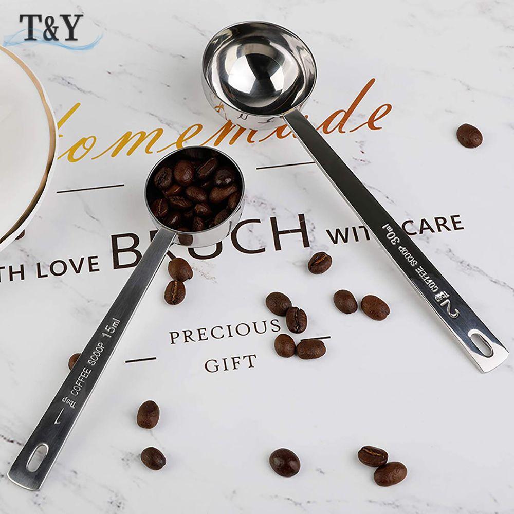 Ручка из нержавеющей стали для кофе Аксессуары для кофе Кухонный инструмент Мерная ложка Кофейные ложки
