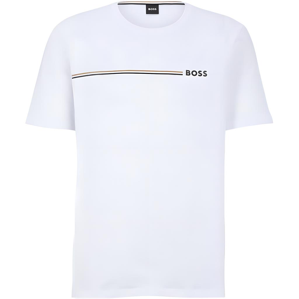 HUGO BOSS T-Shirts Men's White Crew Neck Moderate Straight Fit 50485730-100