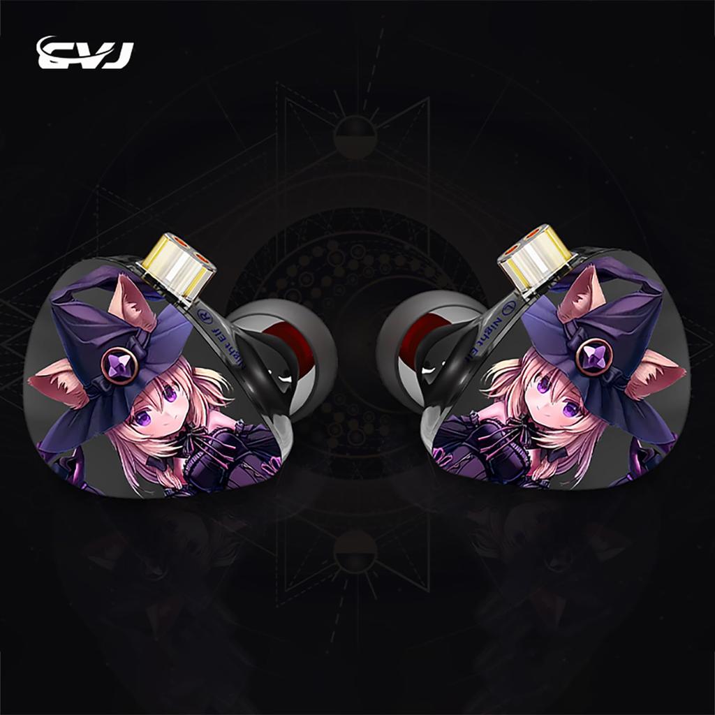 Linsoul CVJ Night Elf Гибридные динамические наушники с двойным динамическим драйвером 8 мм Недавно разработанный динамический драйвер с алмазной диафрагмой DLC Эргономичный дизайн