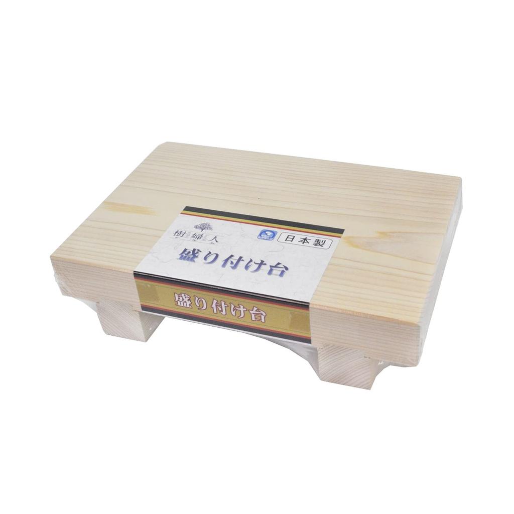 Ichihara Woodworking Sushi Serving Thick Hinoki Plank 21cm Wide X 14cm Deep X Made In Japan "Kufujin" Stand, Wood, Grain, 5.5cm High,
