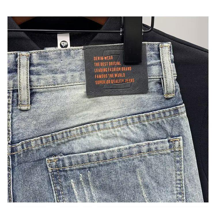 Мужские повседневные шорты средней длины из рваного денима - лето 2024 г.