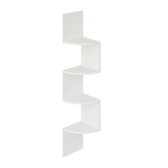 Floating Corner Shelf Wall Mounted 4-Tier 5-Tier Corner Zigzag Shelf Radial Wall Floating Shelf for Home Office Living Room Bedroom