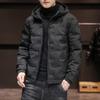 Мужская зимняя мода большого размера, повседневная однотонная парка с капюшоном, пальто