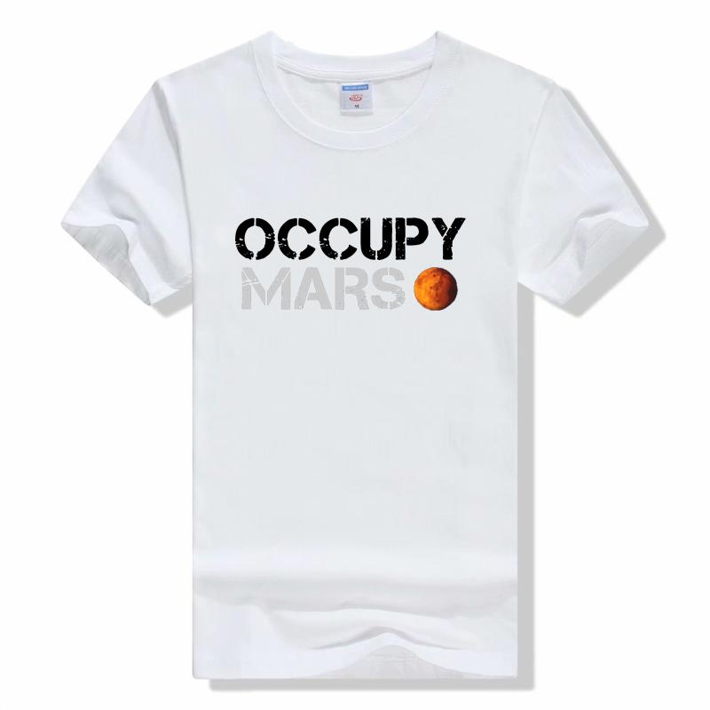 Space Explorers Occupy Mars Unisex T Shirt Fashion Graphic Unisex Summer Short Sleeve Cotton Harajuku Unisex T Shirt Loose Fitting Letter Tees