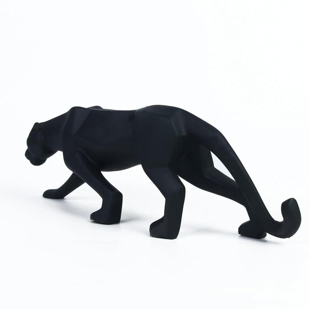Современные геометрические фигурки черной пантеры и ягуара – уникальные скульптуры животных для домашнего декора, гостиной, спальни