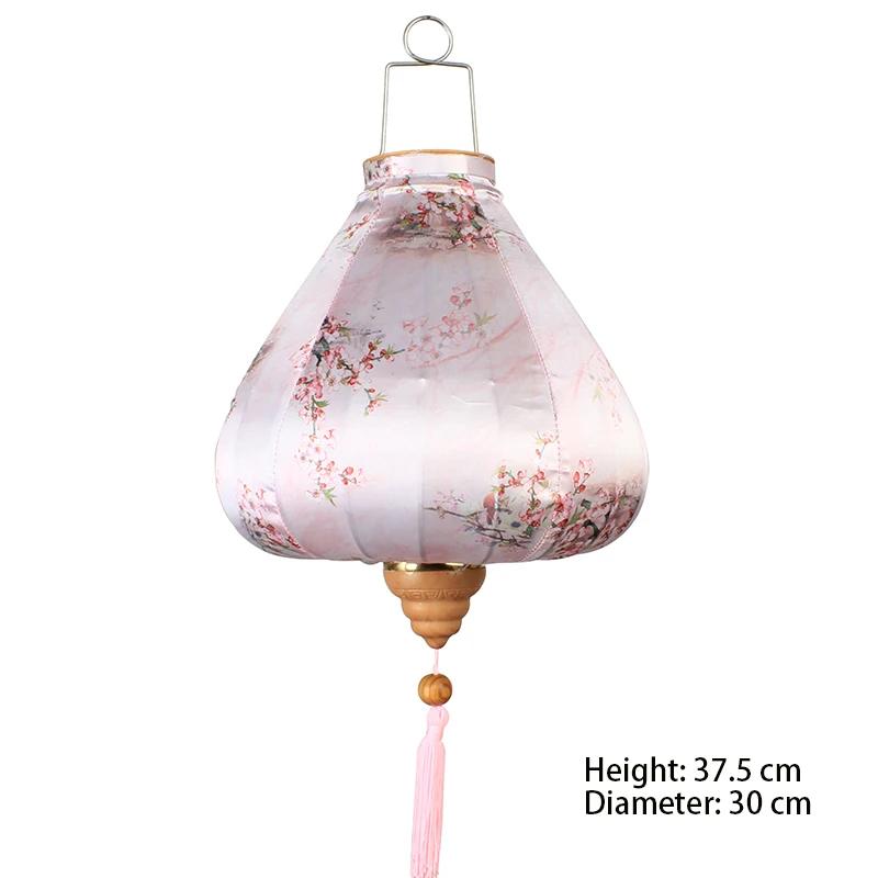 Retro Chinese Lantern Traditional Japanese Vietnam Silk Lantern Balcony Outdoor Party Spring Festival New Year Hanging Lanterns