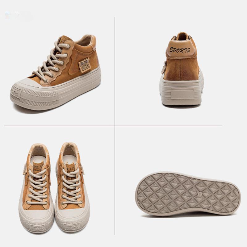 Johnature Универсальные туфли на плоской подошве из натуральной кожи на толстой подошве, повседневные однотонные короткие ботинки, женская обувь