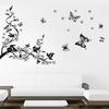 Черная цветочная бабочка цветок DIY винная наклейка на стену художественный декор настенная наклейка для комнаты MIT