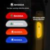 XOWS7 4Pcs Car Door Warning Reflective Stickers For Skoda Octavia Superb Fabia, Safety Open Warning Reflective Tape Auto Accessories