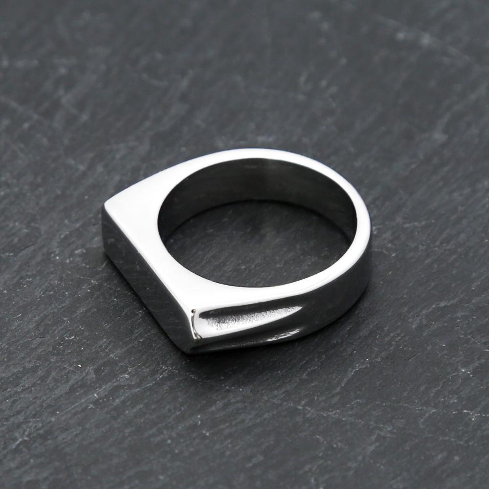 Модные простые кольца из нержавеющей стали 316L для мужчин и женщин, Панк Хип-Хоп, Квадратное кольцо-печатка с плоским верхом, Шарм, Вечерние украшения, Подарки