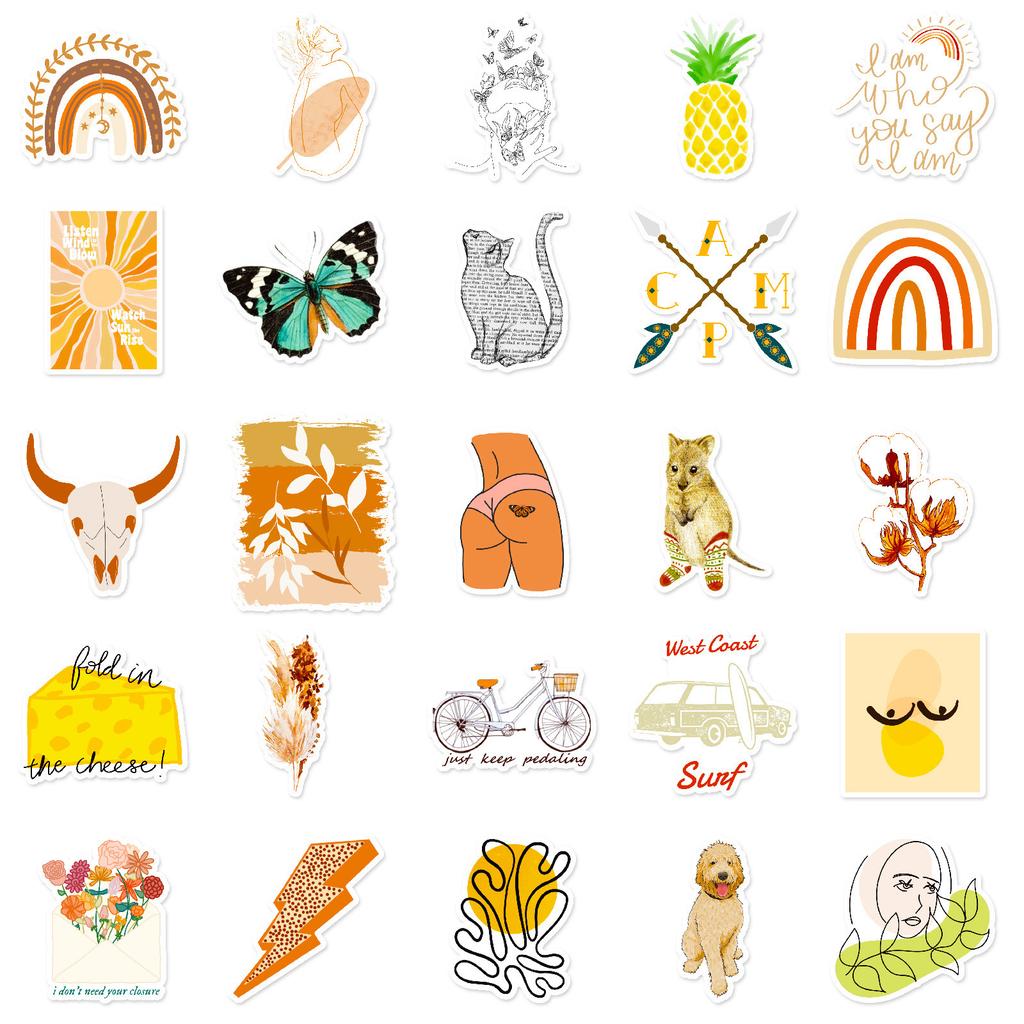 50 BOHO Style Stickers Boho Style Decadent Cultural People Stickers Hand Account