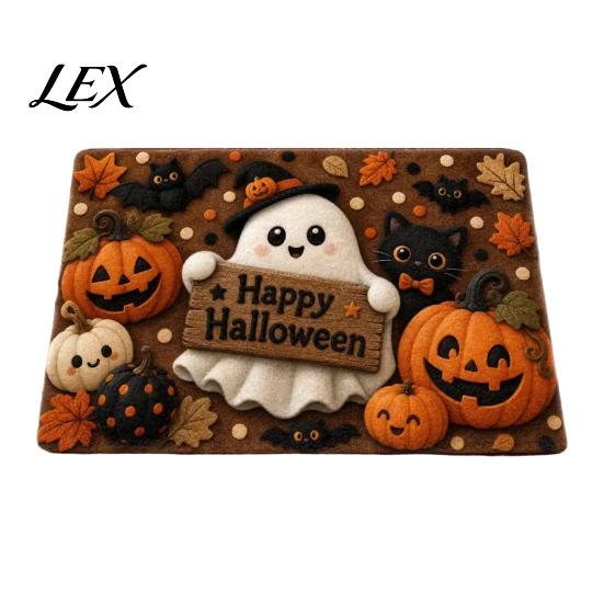 Non-slip Entrance Rug Halloween Pumpkin Door Mat, Fall Seasonal Welcome Farmhouse Non Slip Hallway for Front Porch Entryway Kitchen Decor Floor Mat
