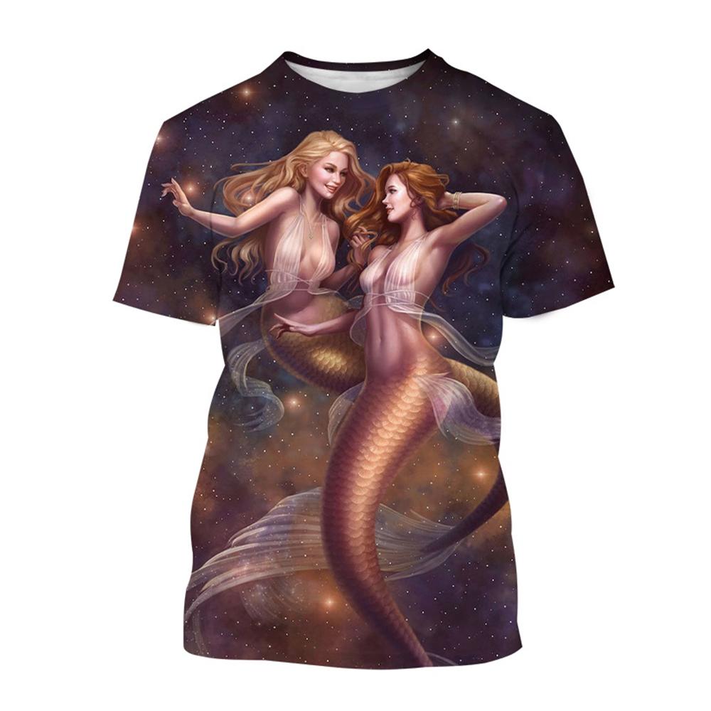 Сексуальная русалка 3D принт повседневные футболки Ocean Girl мода мужские женские повседневные уличные футболки Harajuku хип-хоп уличные детские футболки топы