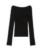Lily Brown Twist Detail Knit Top Black Women's LWNT245039,