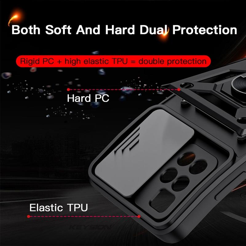 Heavy Duty Shockproof Case for iPhone/Samsung/Huawei/Xiaomi/OPPO/Vivo Push Pull Camera Protection Phone Cover