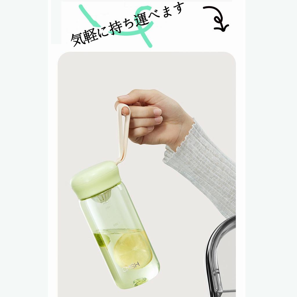 IOLOYU Water Bottle, 540ml, Made from Tritan Plastic, the Same Quality Resin as Medical Equipment. Clear Plastic with Measuring Tape, Clear BPA-Free,