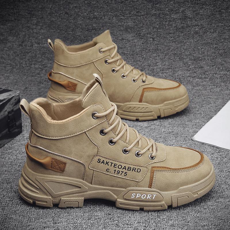 Fashion Men Boots Casual Motorcycle Shoes Man Casual Tooling Shoes Autumn High Top Sneakers Luxury Footwear Zapatos De Hombre