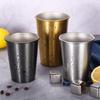 Stainless Steel Mouthed Cup Water Cup Beer Cup Cold Drink Coffee Cup Thickened Casual Cup Peptide Gold Plated Transparent Cup