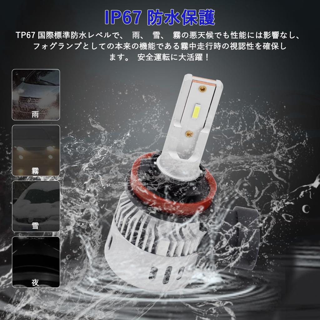 Catland H11 Светодиодная противотуманная фара, Белый, H8, H9, H16, Противотуманная лампа, Автомобильная фара, 6000K,